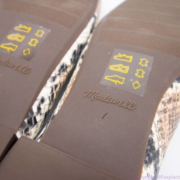 Madewell Adelle Ballet Flat in Snake‎ Embossed Leather, women's size 7 - Picture 9 of 13